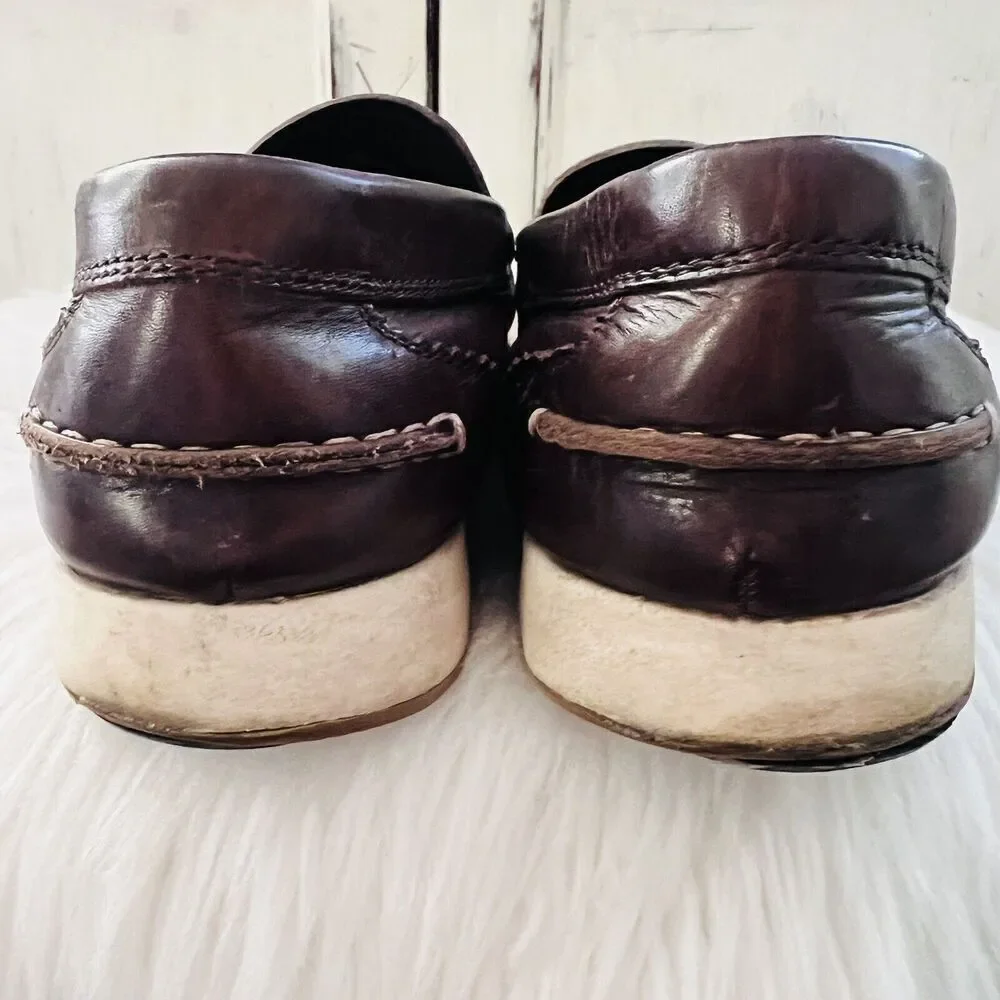 Restoration Santos Dark Brown Leather Buckled Driving Shoes Loafers ~ Mens 9